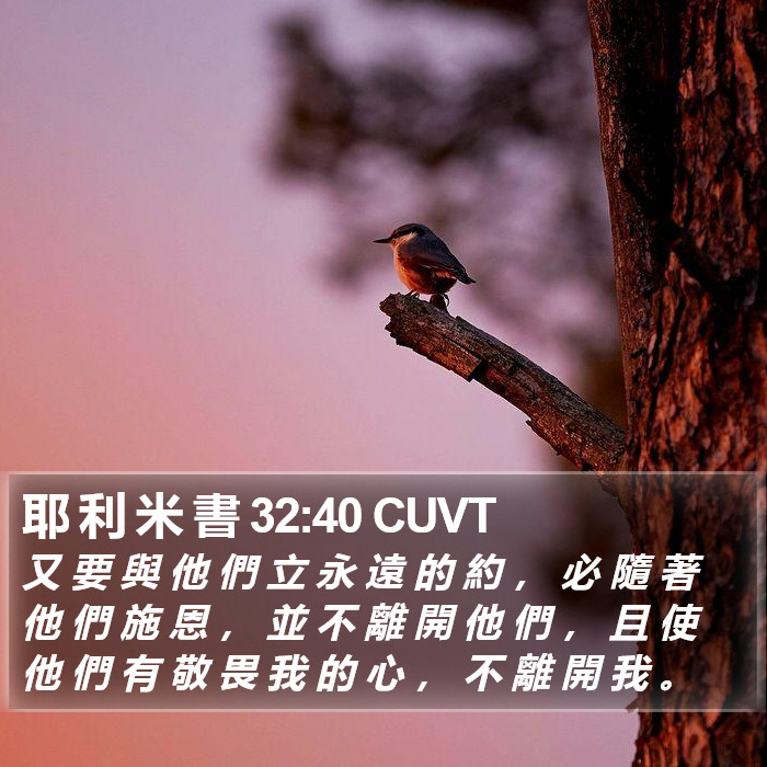 耶 利 米 書 32:40 CUVT Bible Study