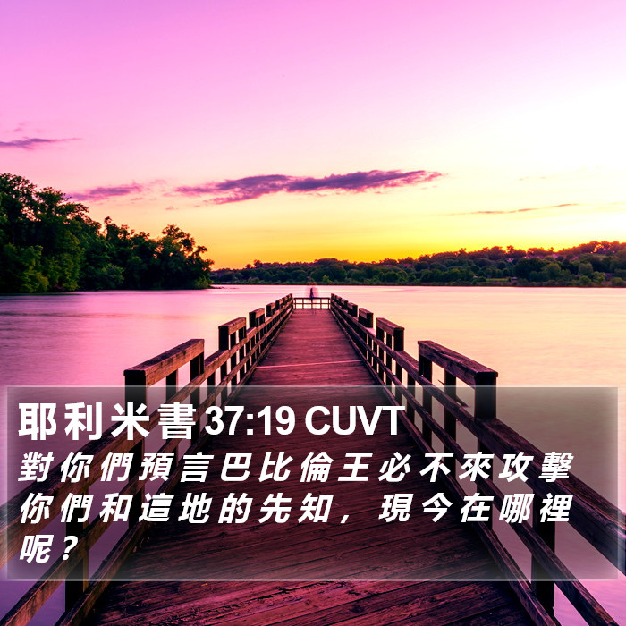 耶 利 米 書 37:19 CUVT Bible Study