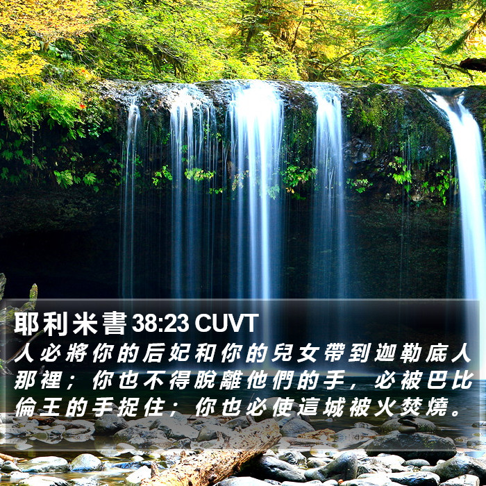 耶 利 米 書 38:23 CUVT Bible Study