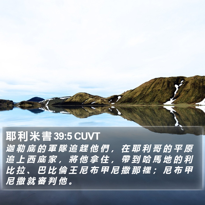 耶 利 米 書 39:5 CUVT Bible Study