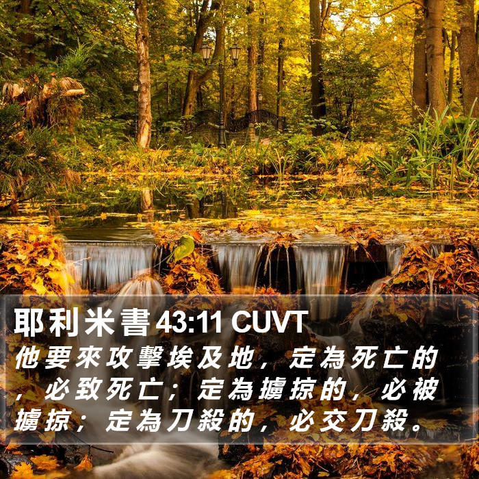 耶 利 米 書 43:11 CUVT Bible Study