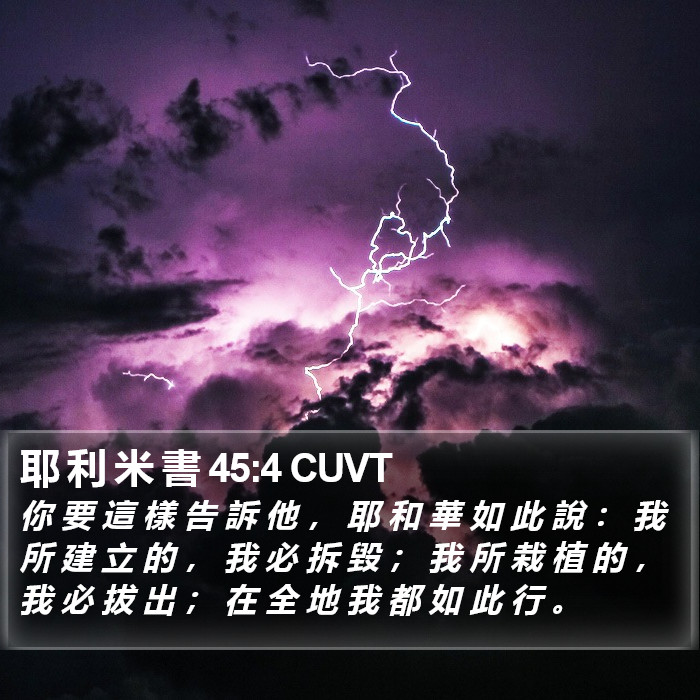耶 利 米 書 45:4 CUVT Bible Study
