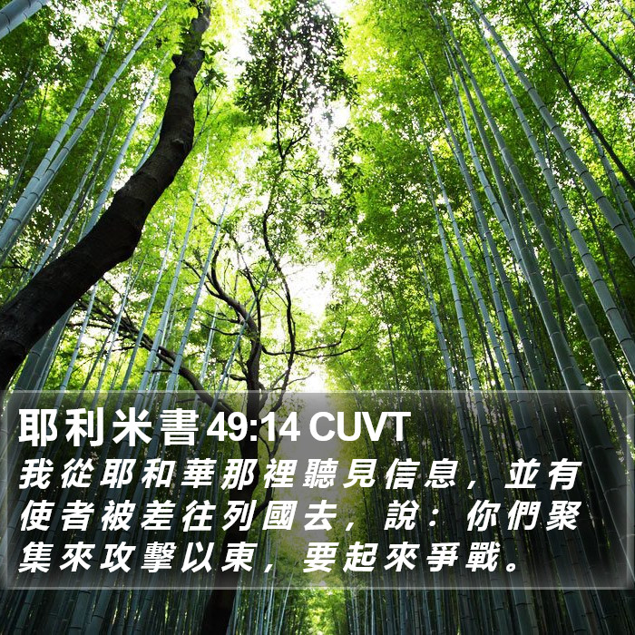 耶 利 米 書 49:14 CUVT Bible Study