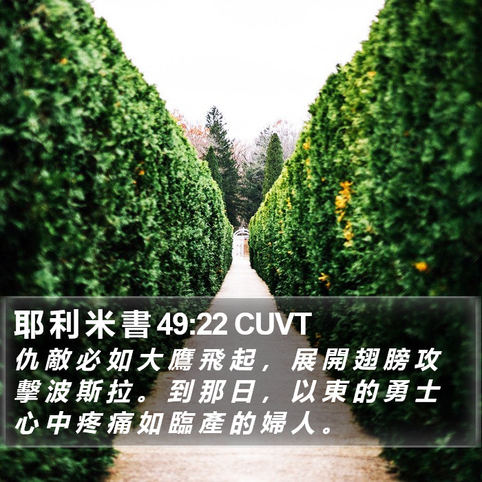 耶 利 米 書 49:22 CUVT Bible Study