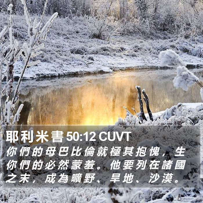 耶 利 米 書 50:12 CUVT Bible Study