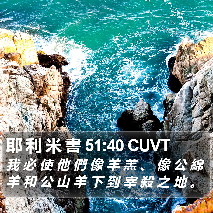 耶 利 米 書 51:40 CUVT Bible Study