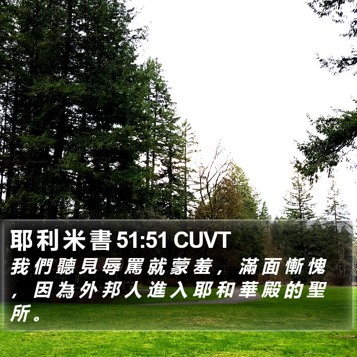 耶 利 米 書 51:51 CUVT Bible Study