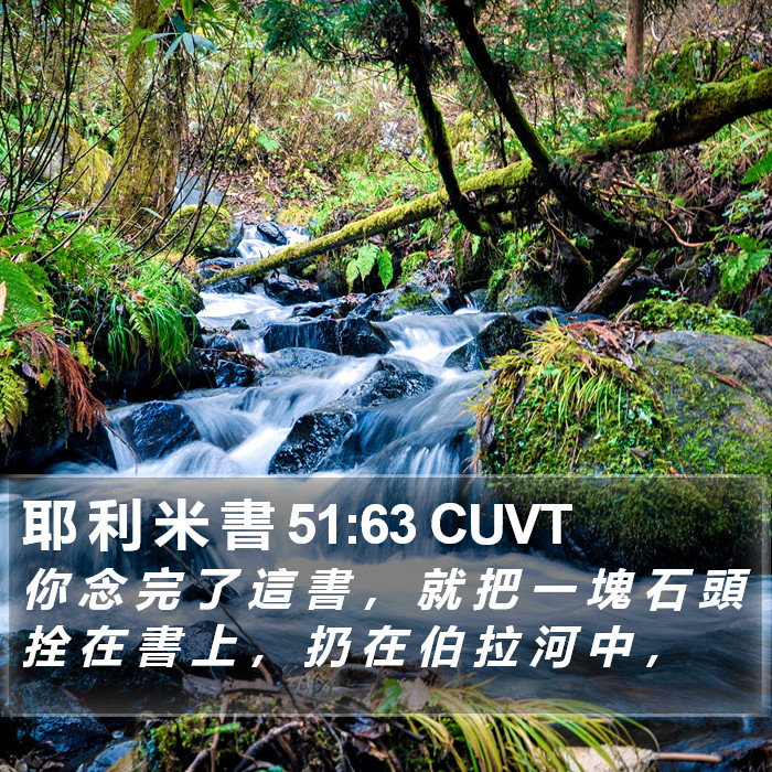 耶 利 米 書 51:63 CUVT Bible Study