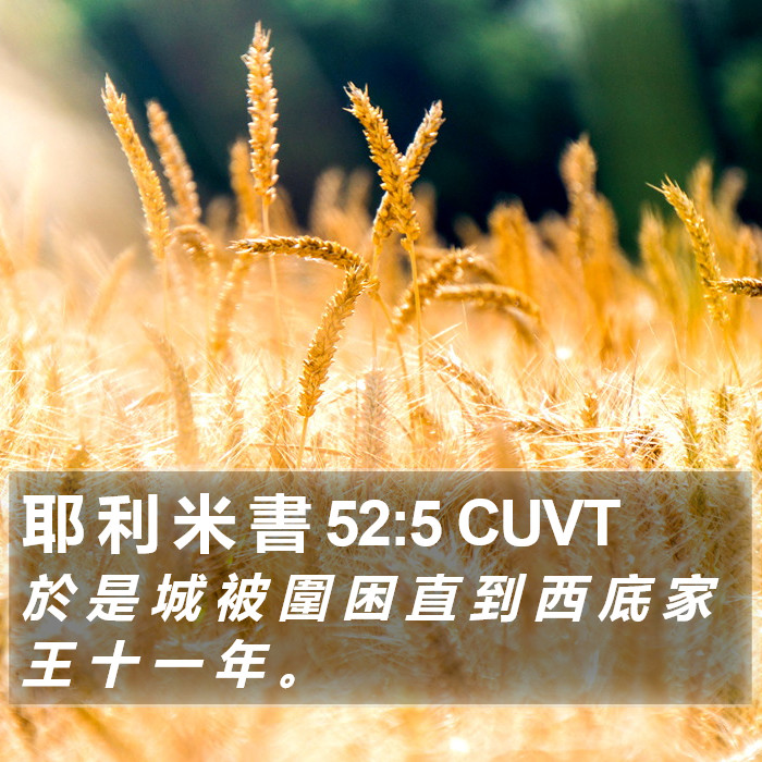 耶 利 米 書 52:5 CUVT Bible Study
