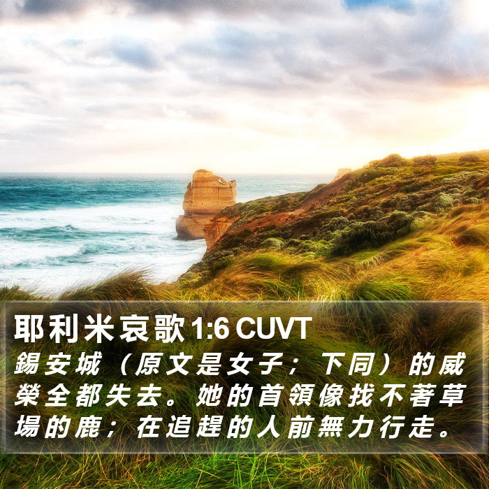 耶 利 米 哀 歌 1:6 CUVT Bible Study