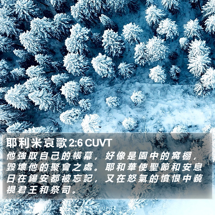 耶 利 米 哀 歌 2:6 CUVT Bible Study