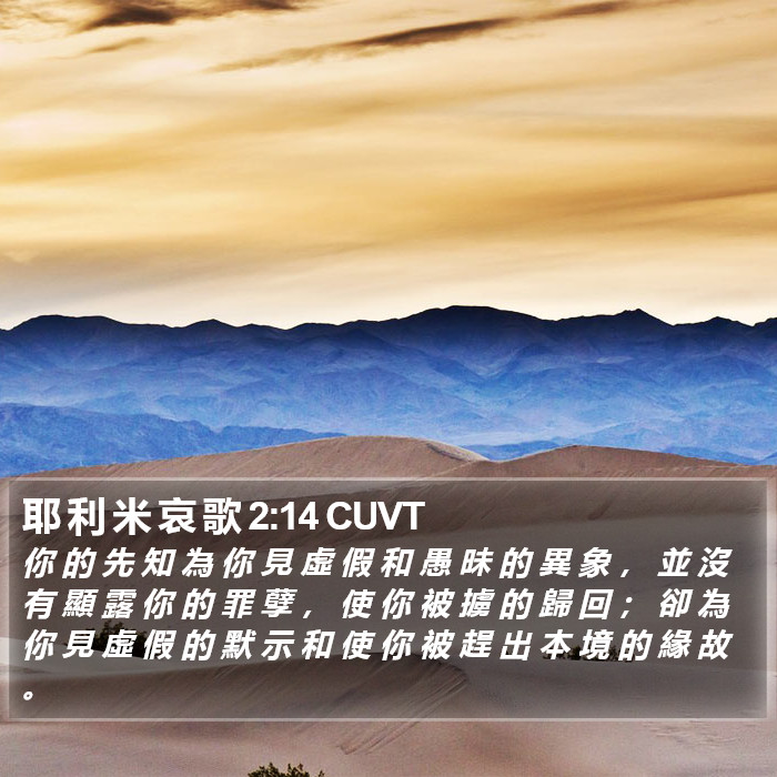 耶 利 米 哀 歌 2:14 CUVT Bible Study