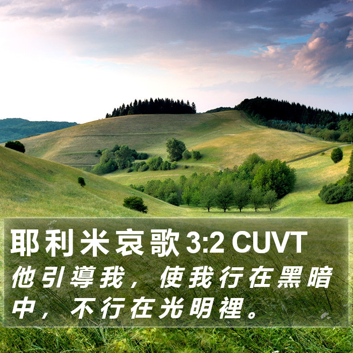 耶 利 米 哀 歌 3:2 CUVT Bible Study