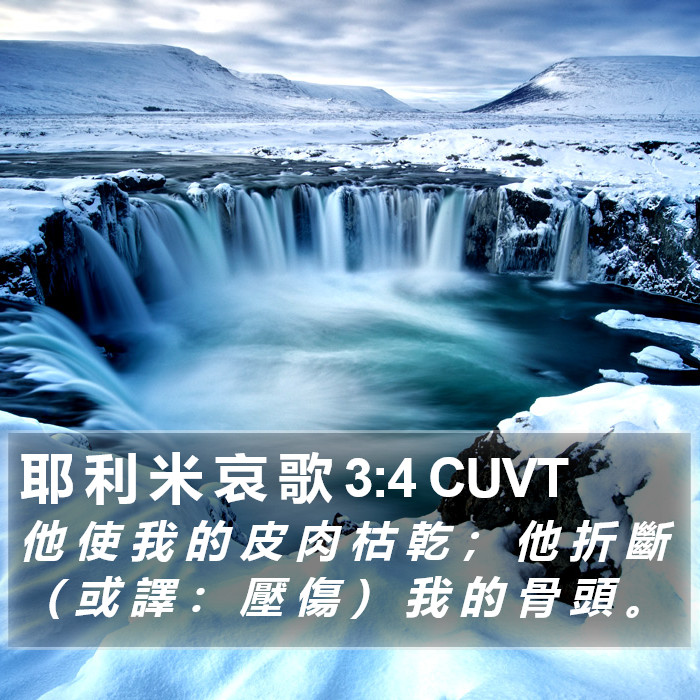 耶 利 米 哀 歌 3:4 CUVT Bible Study