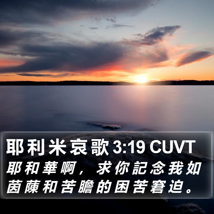 耶 利 米 哀 歌 3:19 CUVT Bible Study