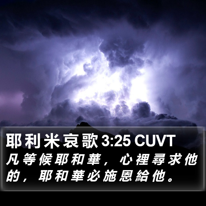 耶 利 米 哀 歌 3:25 CUVT Bible Study