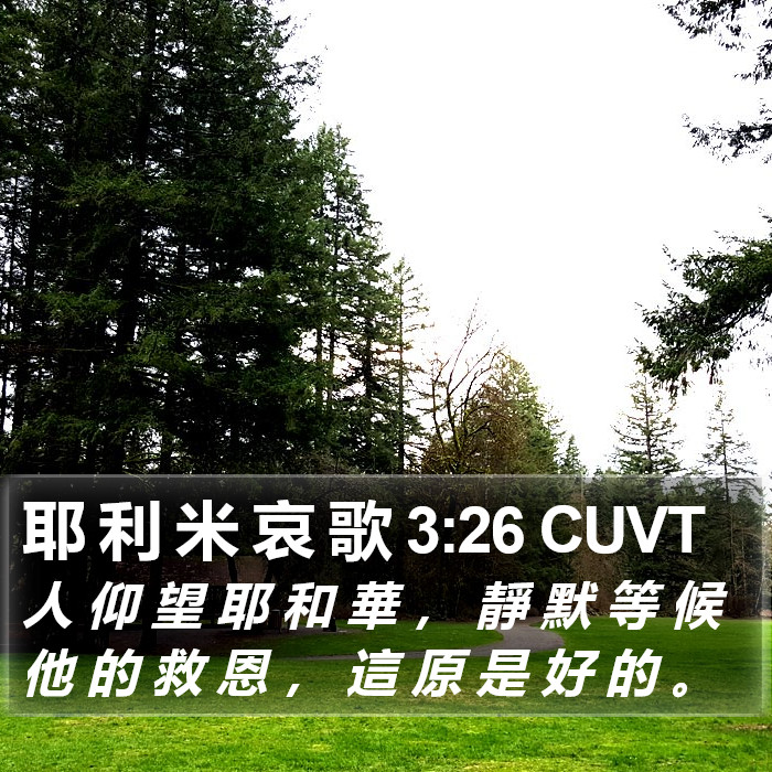 耶 利 米 哀 歌 3:26 CUVT Bible Study