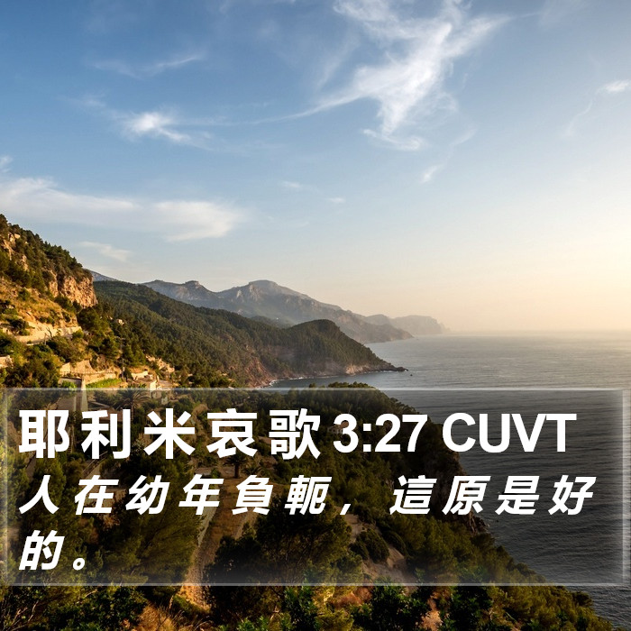 耶 利 米 哀 歌 3:27 CUVT Bible Study