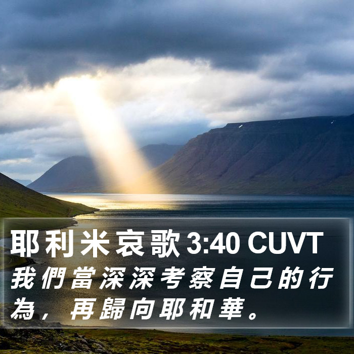 耶 利 米 哀 歌 3:40 CUVT Bible Study