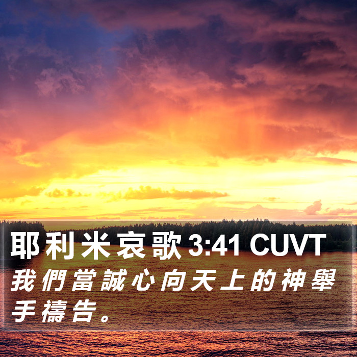 耶 利 米 哀 歌 3:41 CUVT Bible Study