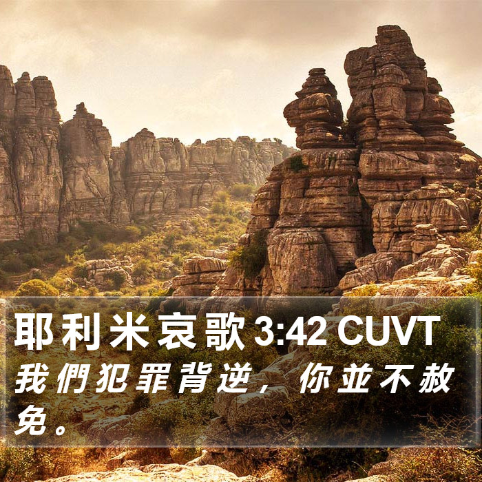 耶 利 米 哀 歌 3:42 CUVT Bible Study