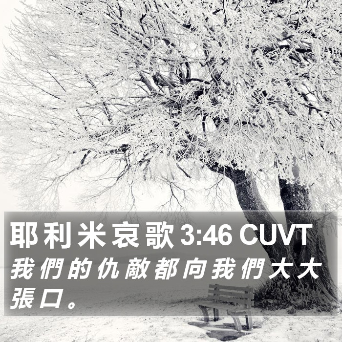 耶 利 米 哀 歌 3:46 CUVT Bible Study