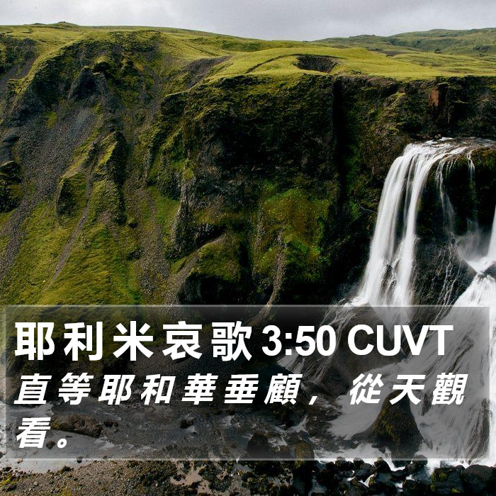 耶 利 米 哀 歌 3:50 CUVT Bible Study