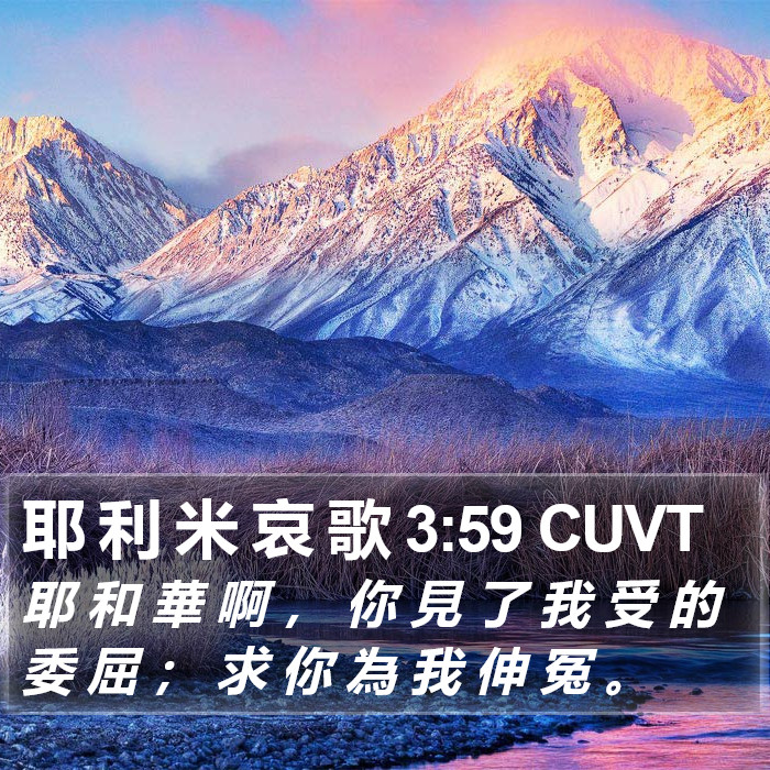 耶 利 米 哀 歌 3:59 CUVT Bible Study