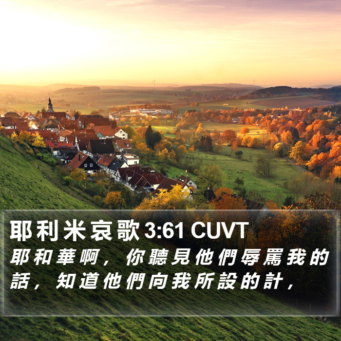 耶 利 米 哀 歌 3:61 CUVT Bible Study