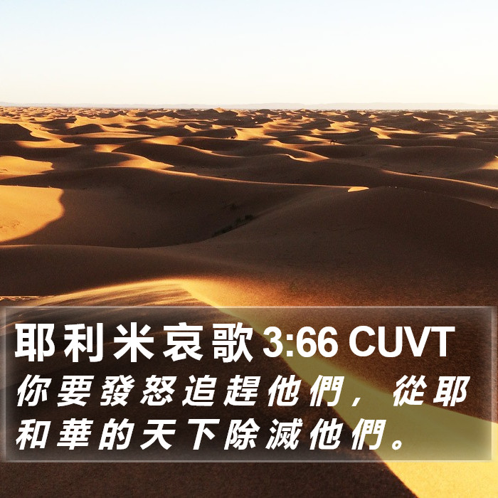 耶 利 米 哀 歌 3:66 CUVT Bible Study