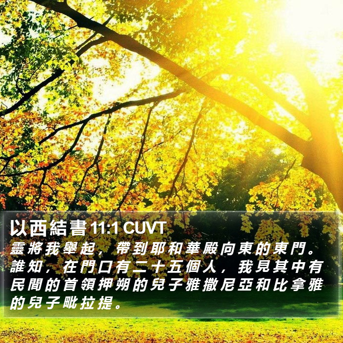 以 西 結 書 11:1 CUVT Bible Study