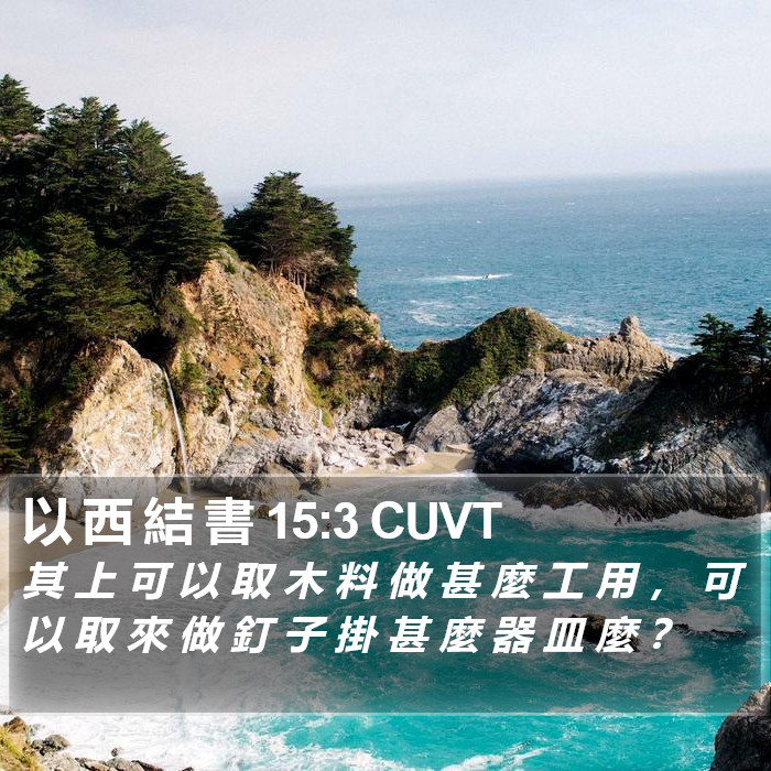 以 西 結 書 15:3 CUVT Bible Study