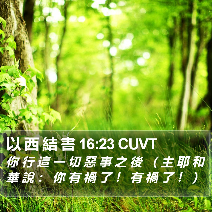 以 西 結 書 16:23 CUVT Bible Study
