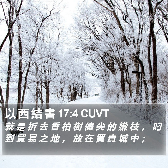 以 西 結 書 17:4 CUVT Bible Study