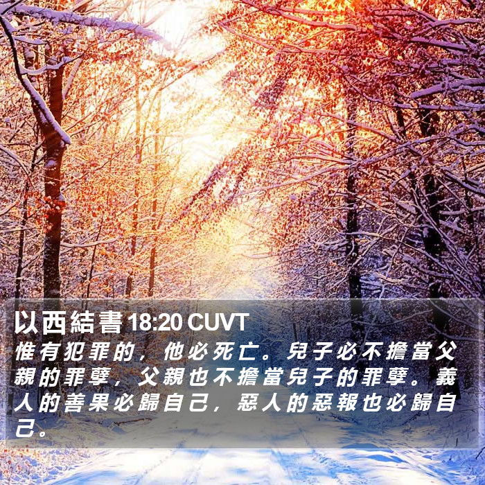 以 西 結 書 18:20 CUVT Bible Study