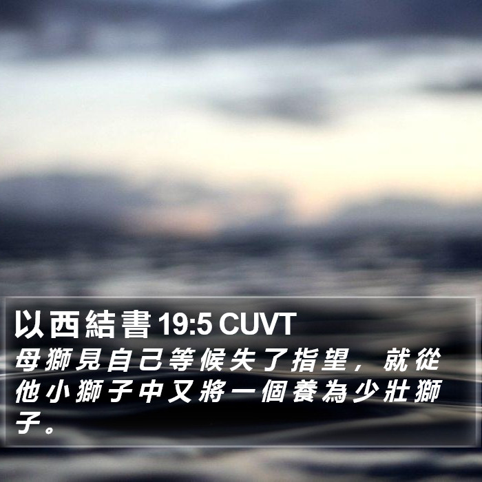 以 西 結 書 19:5 CUVT Bible Study