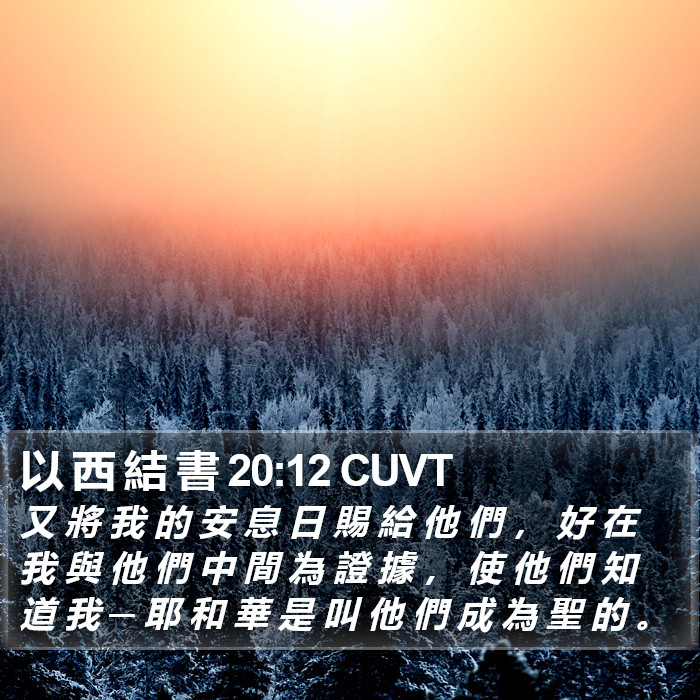 以 西 結 書 20:12 CUVT Bible Study