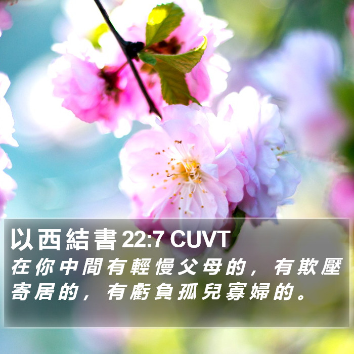 以 西 結 書 22:7 CUVT Bible Study