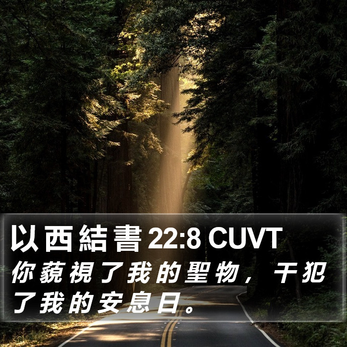 以 西 結 書 22:8 CUVT Bible Study