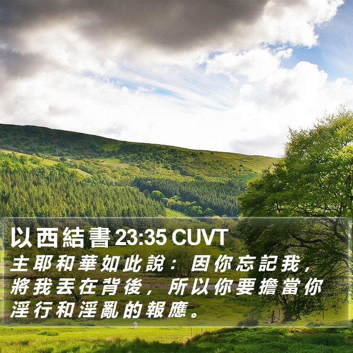 以 西 結 書 23:35 CUVT Bible Study