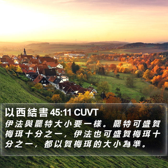 以 西 結 書 45:11 CUVT Bible Study