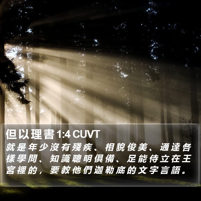 但 以 理 書 1:4 CUVT Bible Study