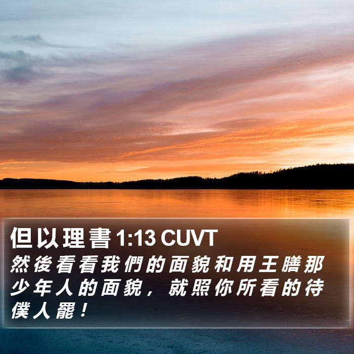 但 以 理 書 1:13 CUVT Bible Study