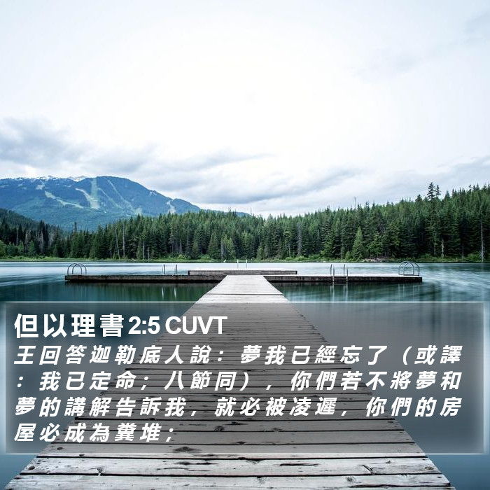 但 以 理 書 2:5 CUVT Bible Study