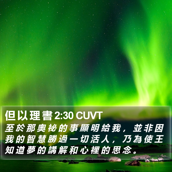 但 以 理 書 2:30 CUVT Bible Study