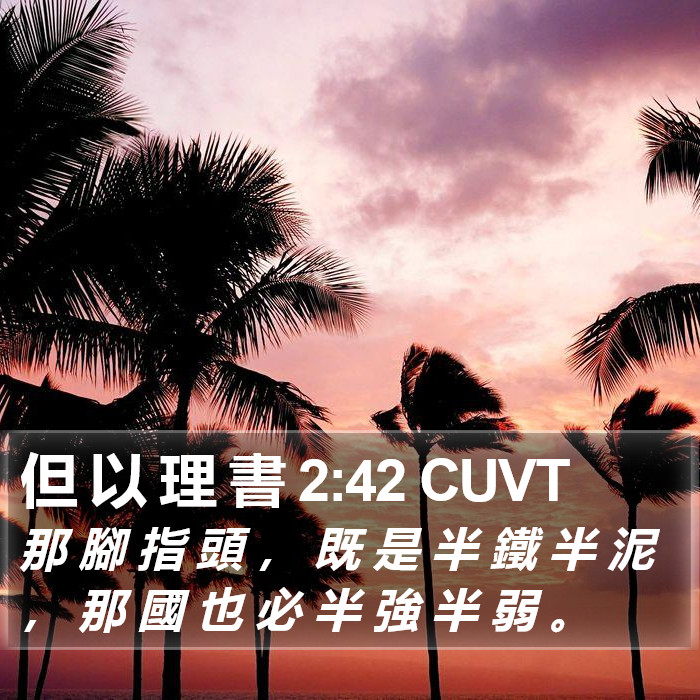 但 以 理 書 2:42 CUVT Bible Study