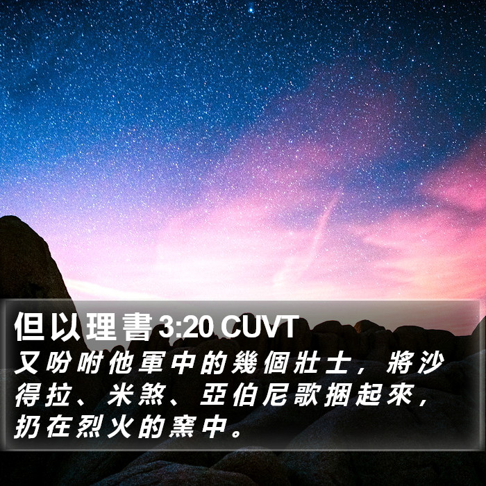 但 以 理 書 3:20 CUVT Bible Study