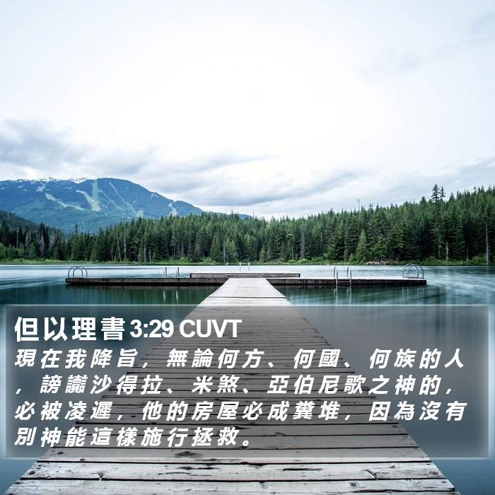 但 以 理 書 3:29 CUVT Bible Study