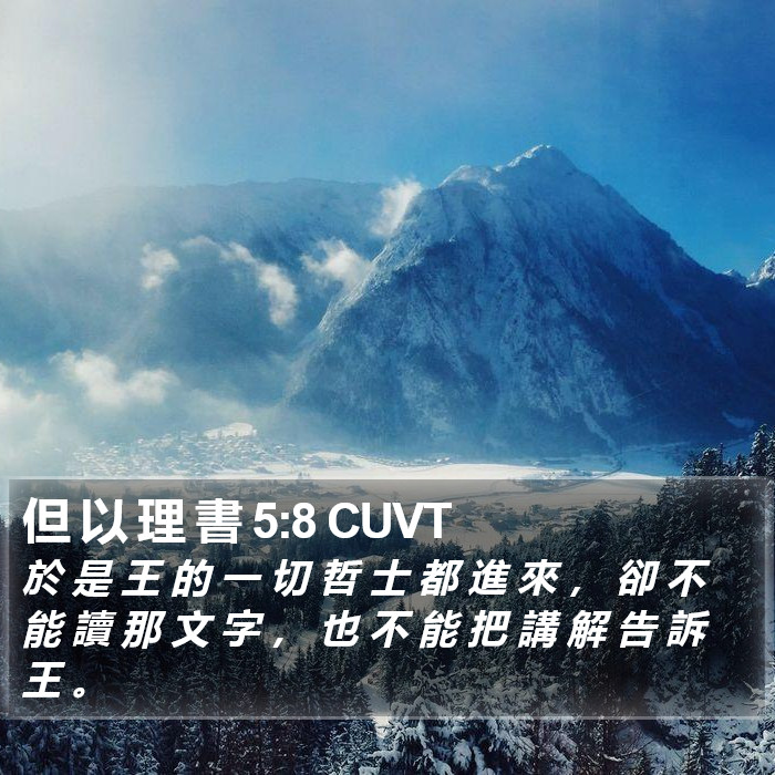 但 以 理 書 5:8 CUVT Bible Study