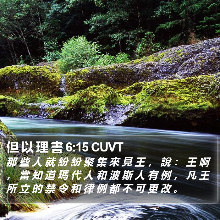 但 以 理 書 6:15 CUVT Bible Study